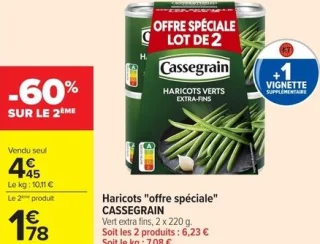Haricots "offre spéciale" CASSEGRAIN