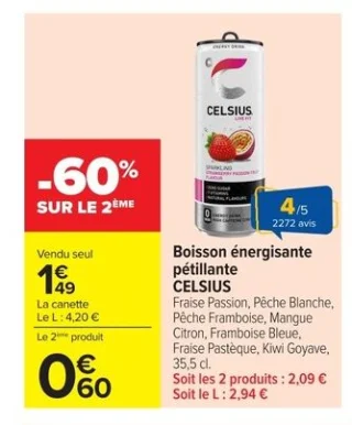 Boisson énergisante pétillante CELSIUS
