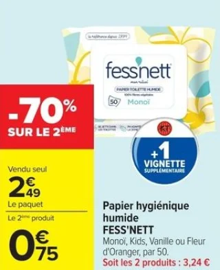 Papier hygiénique humide FESS'NETT