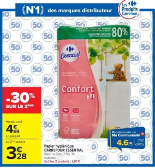 Papier hygiénique CARREFOUR ESSENTIAL