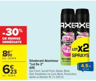 Déodorant Atomiseur "Lot De 2" AXE