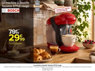 La machine à dosette Tassimo STYLE rouge Bosch