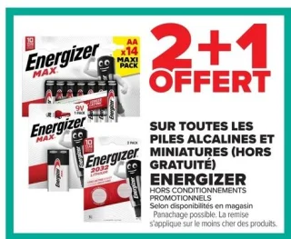 Piles alcalines et miniatures Energizer