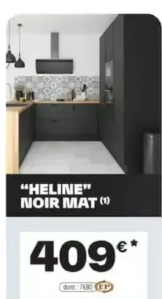 Cuisine HELINE Noir Mat