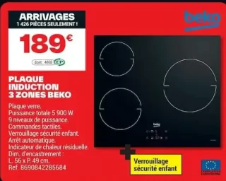 Plaque Induction 3 Zones Beko