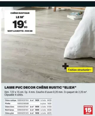 Lame PVC décor chêne rustic "Eliza"