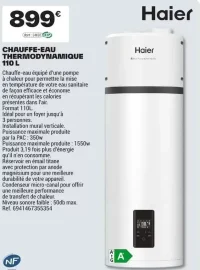 CHAUFFE-EAU THERMODYNAMIQUE 110 L Haier