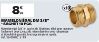 MAMELON ÉGAL DM 3/8" - SACHET 10 PCS