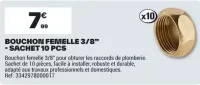 BOUCHON FEMELLE 3/8" - SACHET 10 PCS