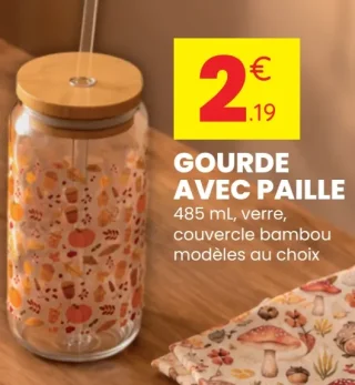 Gourde avec paille
