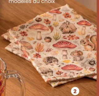 Lot de 20 serviettes champignons