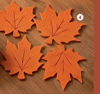 Lot de 4 sous-verres feuille