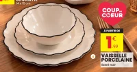Vaisselle porcelaine liseré noir