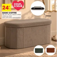 Banc coffre en velours côtelé