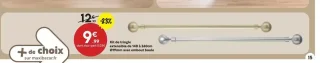 Kit de tringle extensible de 140 à 260cm Ø19mm avec embout boule