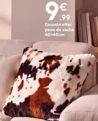 Coussin effet peau de vache 40x40cm