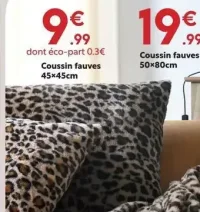 Coussin fauves 50x80cm