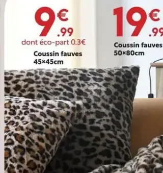 Coussin fauves 50x80cm