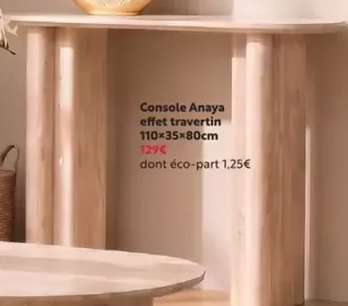 Console Anaya effet travertin