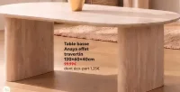 Table basse Anaya effet travertin