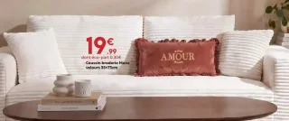 Coussin broderie Mona velours