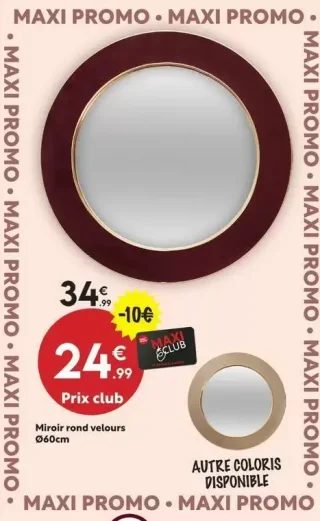 Miroir rond velours