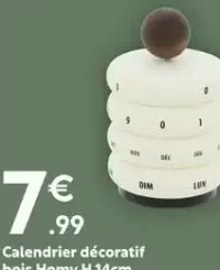 Calendrier décoratif bois Homy H.14cm