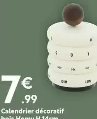 Calendrier décoratif bois Homy H.14cm