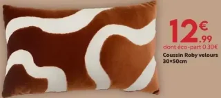 Coussin Roby velours 30×50cm