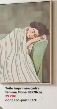 Toile imprimée cadre femme Mona 58x78cm