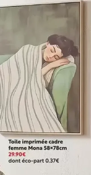 Toile imprimée cadre femme Mona 58x78cm