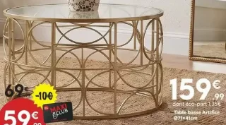 Table basse Artifice Ø71x41cm