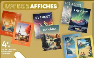 Set de 2 affiches décoratives 30x40cm