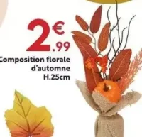 Composition florale d'automne H.25cm