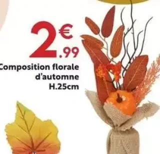 Composition florale d'automne H.25cm