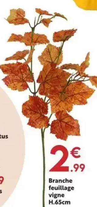 Branche feuillage vigne H.65cm