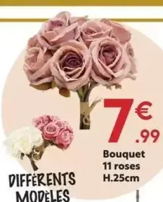 Bouquet 11 roses H.25cm