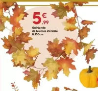 Guirlande de feuilles d'érable H.150cm