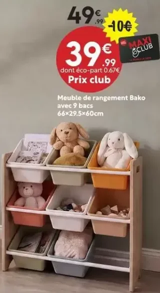 Meuble de rangement Bako avec 9 bacs