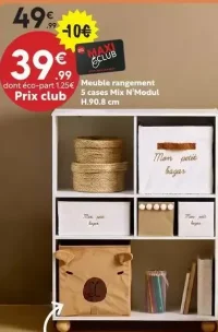Meuble rangement 5 cases Mix N'Modul