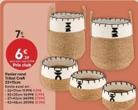 Panier rond Tribal Craft 22x15cm