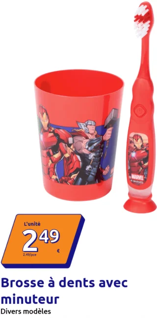 Brosse à dents avec minuteur Marvel Divers modèles