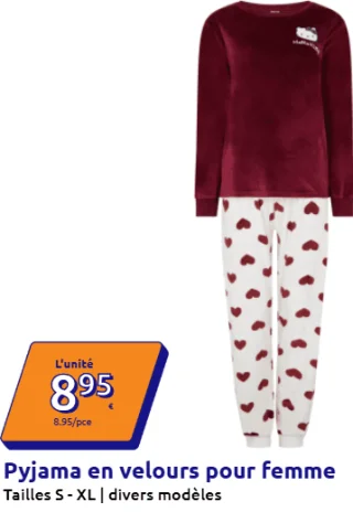 Pyjama en velours pour femme
