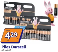 Piles Duracell AA ou AAA