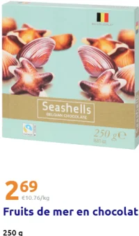 Fruits de mer en chocolat Seashells