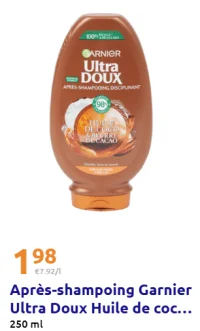 Après-shampoing Garnier Ultra Doux Huile de coco et beurre de cacao
