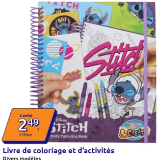 Livre de coloriage et d'activités Disney Stitch