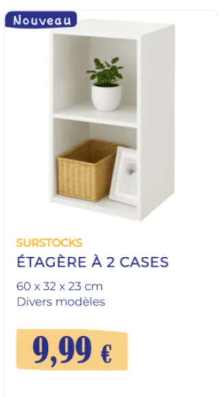 Étagère à 2 cases
