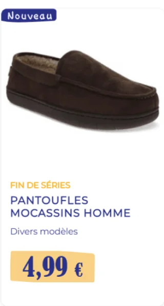 PANTOUFLES MOCASSINS HOMME