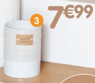Grande bougie céramique texturée Ø.10xH.13,5 cm
